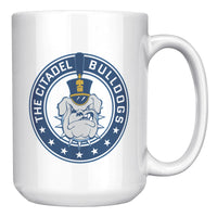 Load image into Gallery viewer, The Citadel Bulldog and Stars White Mug - 15oz-White
