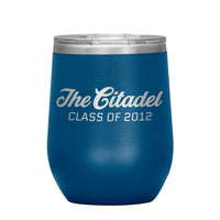 Load image into Gallery viewer, The Citadel Class of 2012 Wine Insulated Tumbler - 12 oz
