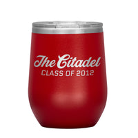Load image into Gallery viewer, The Citadel Class of 2012 Wine Insulated Tumbler - 12 oz
