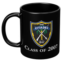 Load image into Gallery viewer, The Citadel Shield Class of 2007 Black Mug- 11oz
