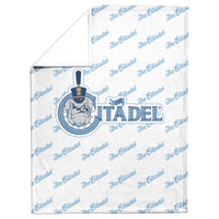 Load image into Gallery viewer, The Citadel, Vintage Spike logo, White Blanket
