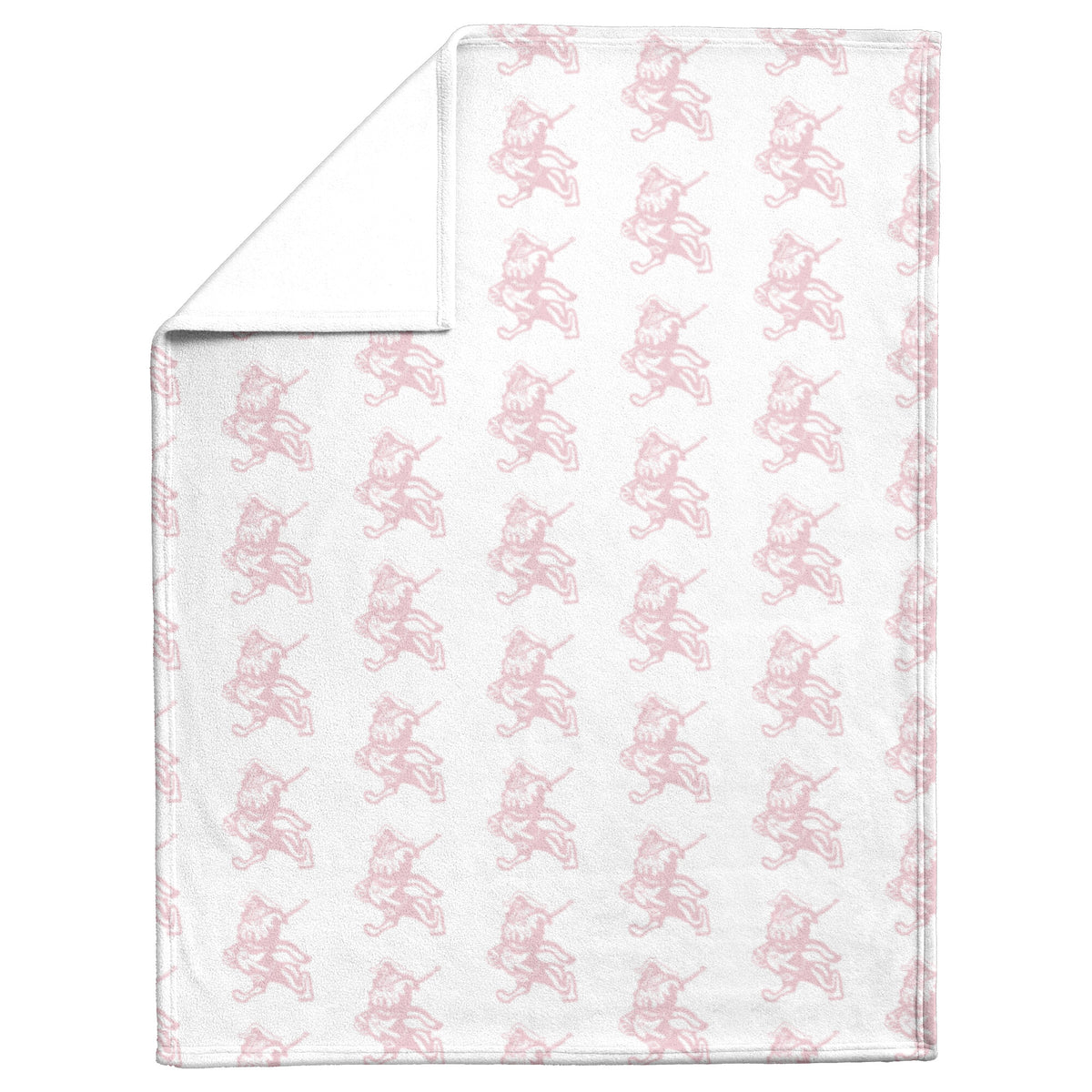 The Marching Bulldog White-Pink Blanket