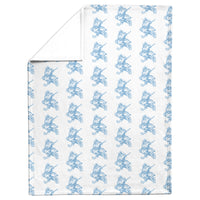 Load image into Gallery viewer, The Citadel, Vintage Marching Bulldog logo, Blue &amp; White Baby Blanket
