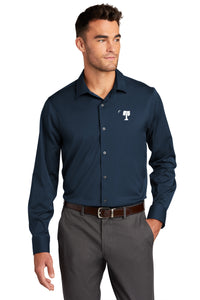 Load image into Gallery viewer, The Citadel Palmetto Long Sleeve Stretch Shirt-Navy
