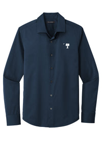 Load image into Gallery viewer, The Citadel Palmetto Long Sleeve Stretch Shirt-Navy
