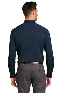 Load image into Gallery viewer, The Citadel Barracks Long Sleeve Stretch Shirt-Navy-Back
