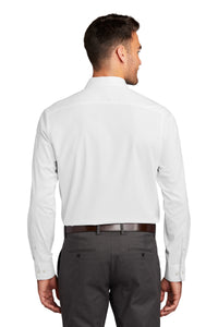 Load image into Gallery viewer, The Citadel Palmetto Long Sleeve Stretch Shirt-White-Back
