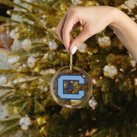 Load image into Gallery viewer, The Citadel, Block C Star logo, Glass Ornament
