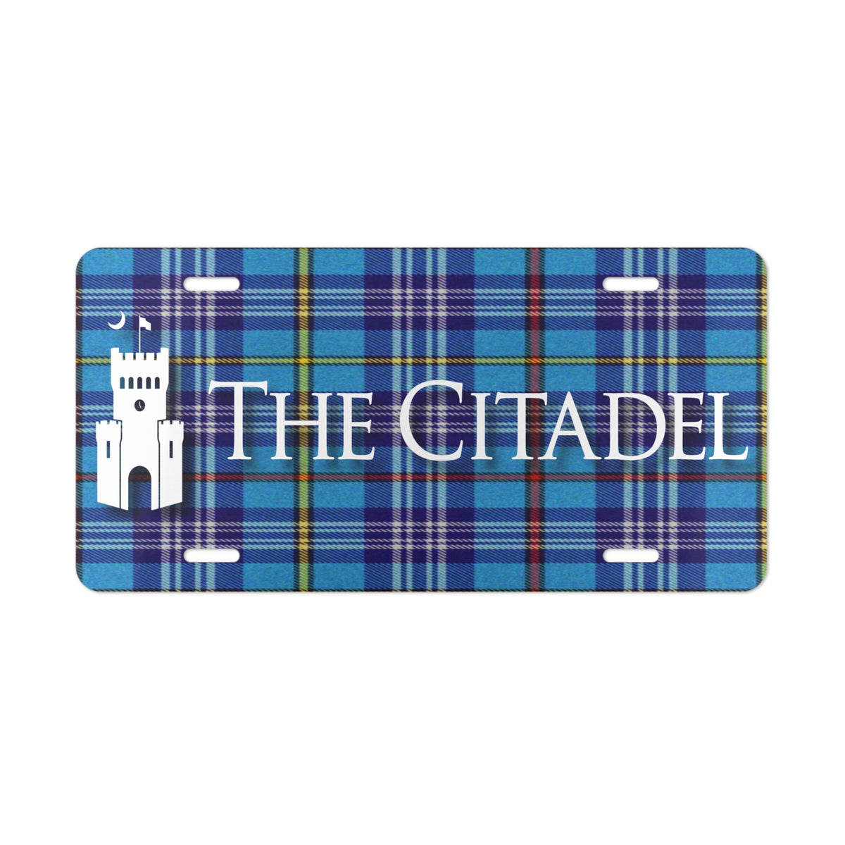 The Citadel with Tartan Background Vanity Plate