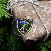 Load image into Gallery viewer, The Citadel, Classic Crest Logo Glass Ornament
