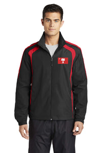 Load image into Gallery viewer, Big Red Colorblock Raglan Jacket-Black-TrueRed
