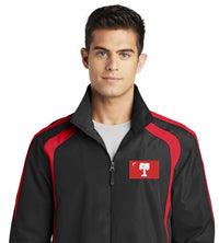 Load image into Gallery viewer, Big Red Colorblock Raglan Jacket-Black-Red
